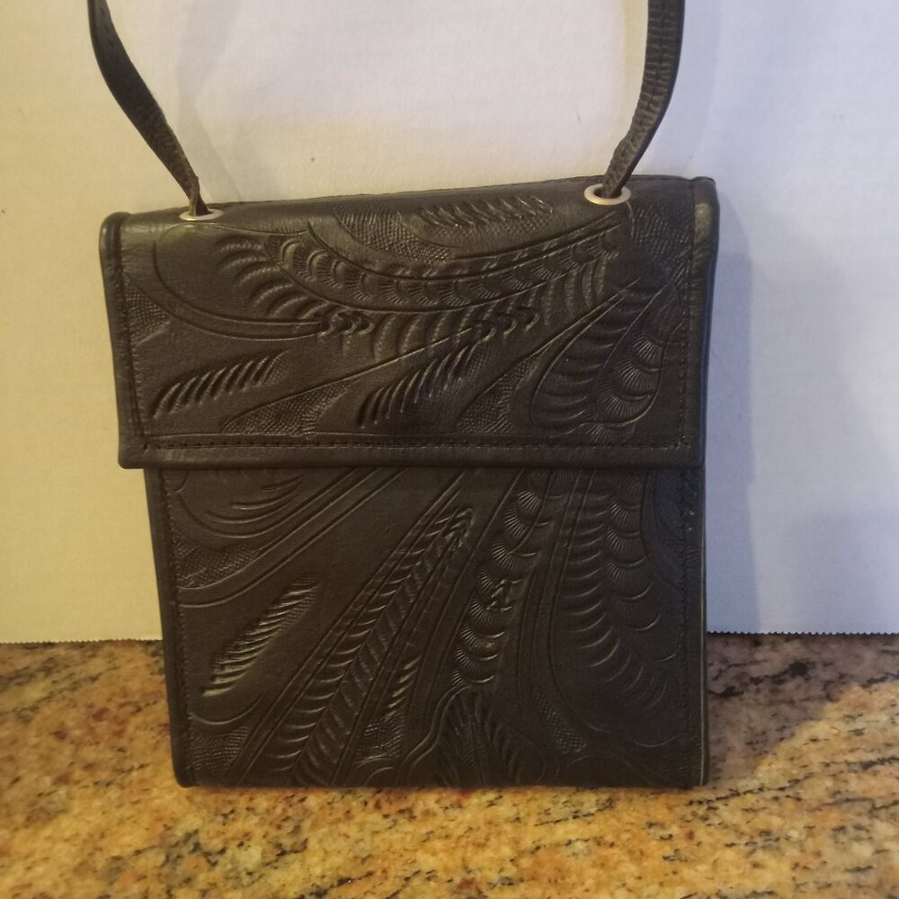 JL Saldivar Tooled Leather Crossbody Bag